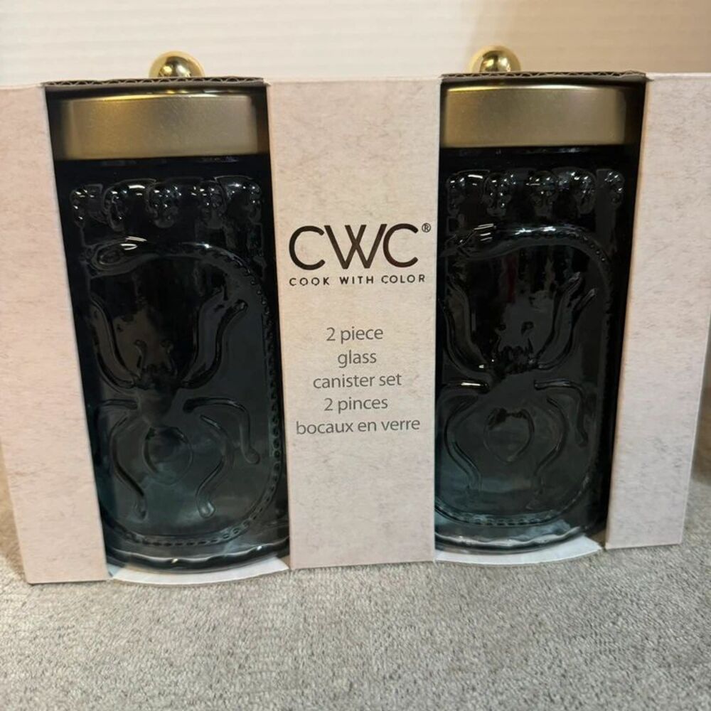 CWC Halloween Theme Glass Canisters New
